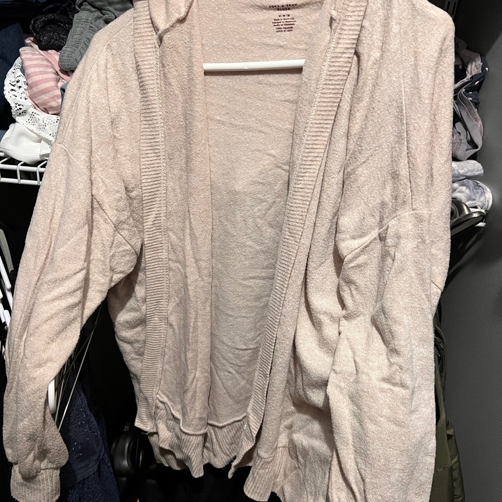 Cozy Beige Open-Front Cardigan